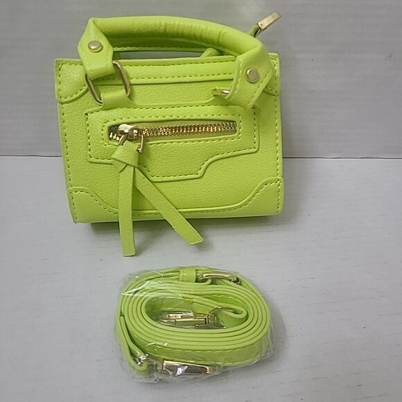 Women Hand Bag Mini Key Lime Green Shoulder Bag Crossbody Bag W Strap - Picture 3 of 10